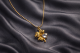 Fortune Bloom Gold chain and Crystal pendant
