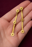 Golden Daisy Cascade Drop Earrings