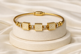 Elysian Greek Key Gold Bangle
