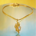 Fortune Bloom Gold chain and Crystal pendant