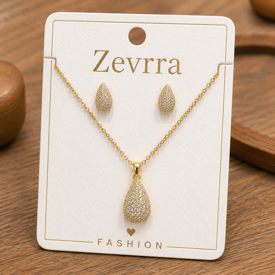 Zevrra Teardrop Sparkle Set