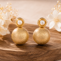 Golden Pearl Orbit Earrings
