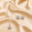 Sunburst Crystal Pendant and Earring Set