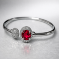 Crimson Halo Silver Bangle