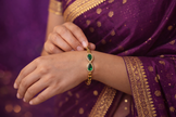 Emerald Elegance Gold Bangle
